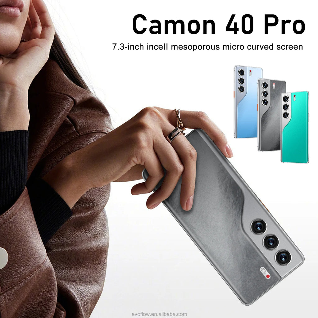 Tecno Camon 40 Pro 5G Smartphone Original Unlocked Cell Phone with Network Camera 4G/5G 7.3inch Dual Card Mobile Phone