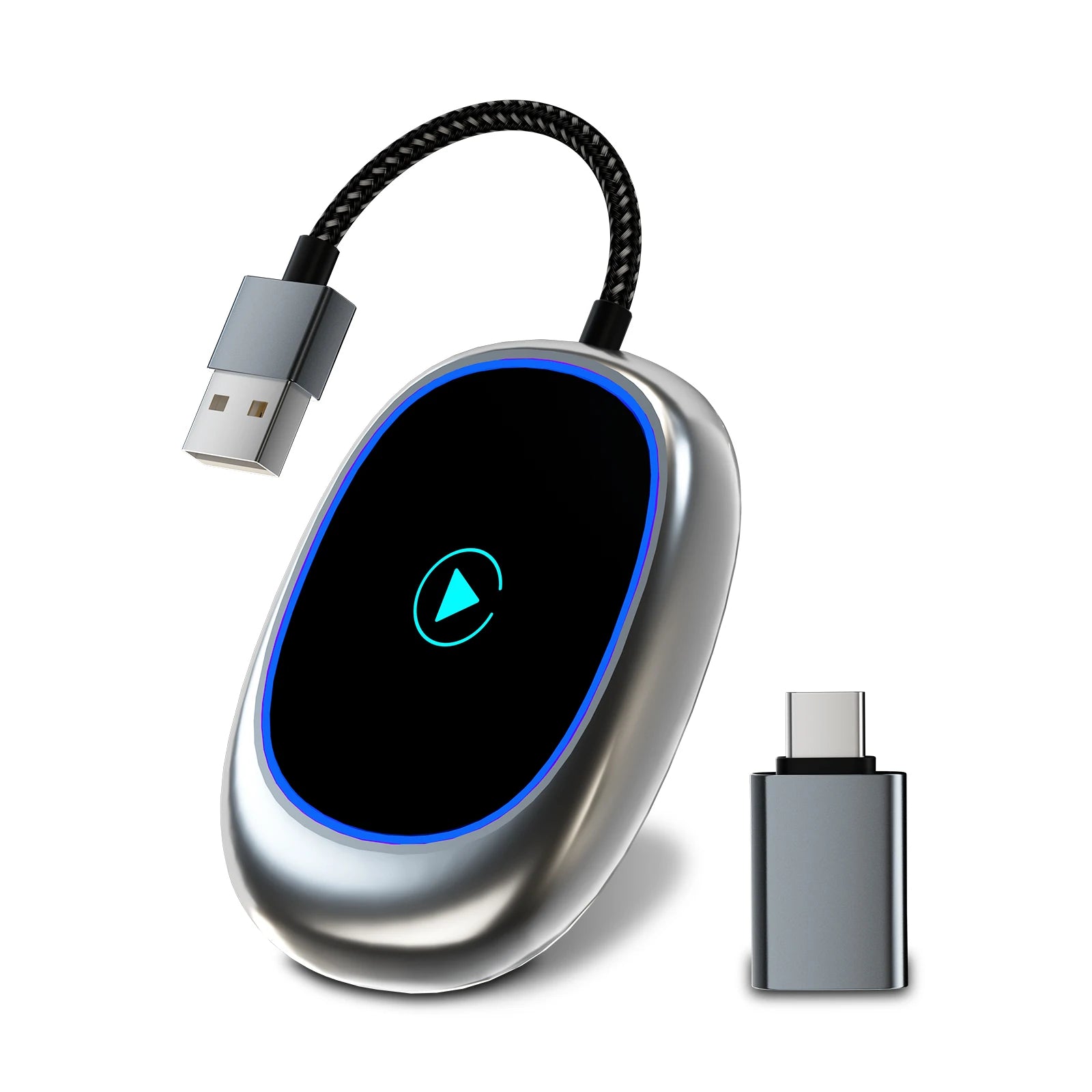 K509 RGB Light Wireless Carplay Adapter Carplay or Android Auto for IOS /android Streaming Dongle Wired to Wireless CarPlay