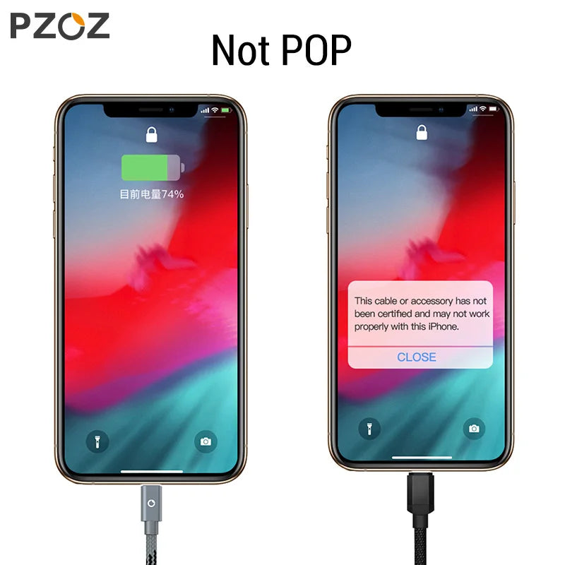 PZOZ 2m 3m Usb Cable For iPhone 14 13 12 11 pro max Xs Xr X SE 8 7 6s plus ipad air mini fast charging cable For iphone charger