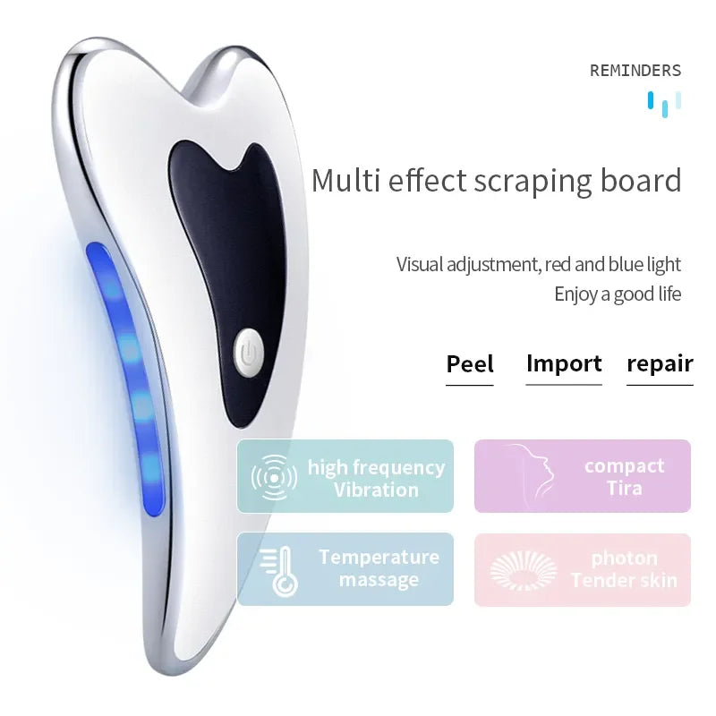 Facial Massager Microcurrent Gua Sha Scraping Board Electric Vibrating Massager Tool