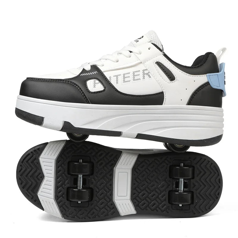 OEM Model USB Charge LED Light Kids' Sport Shoes Single Wheel Adjustable Factory Lights Comfortable for Outdoor Use