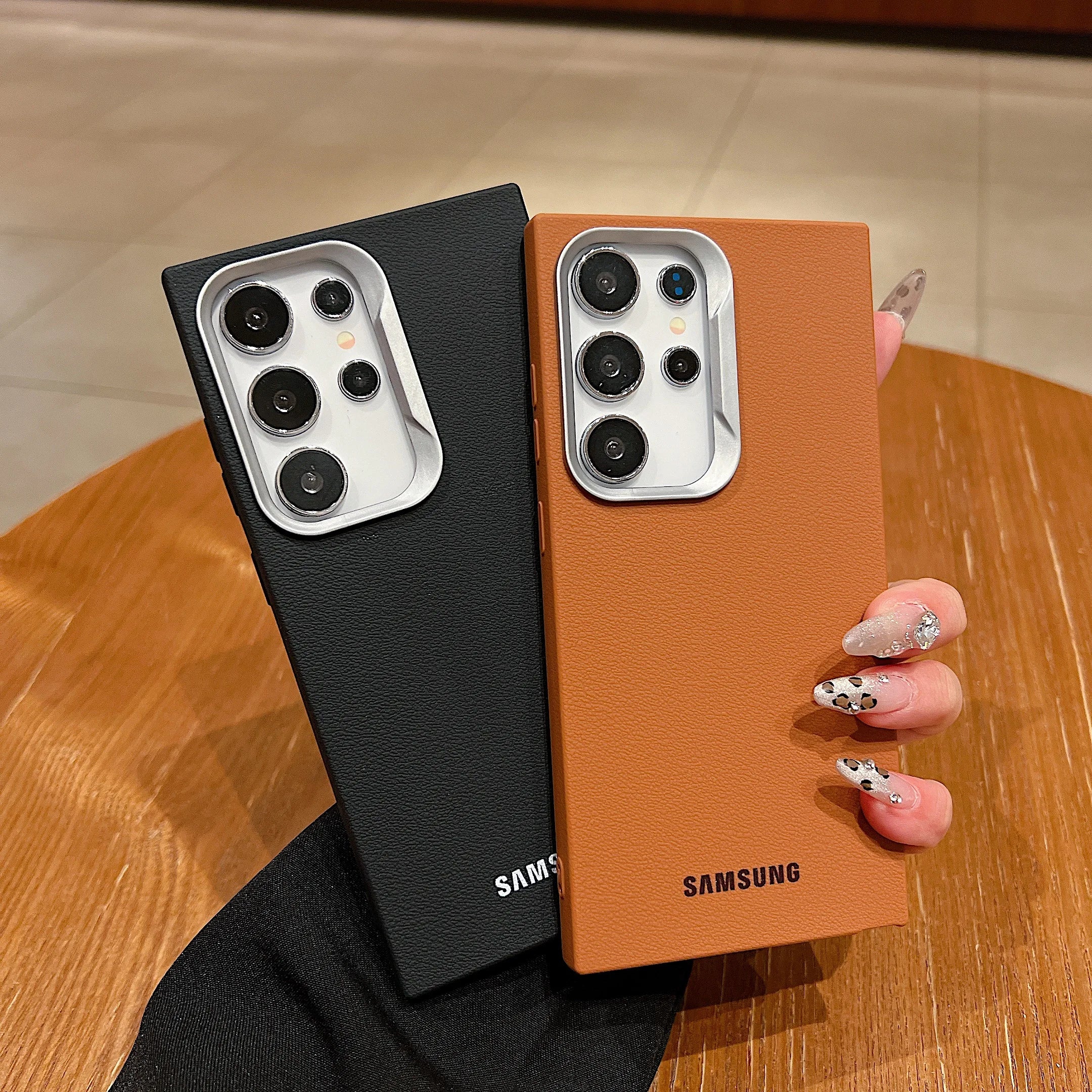 Original Official Leather Pattern Soft TPU Case Samsung Galaxy S26 S25 S24 S23 S22 S21 Ultra Plus Shockproof Protective Cover