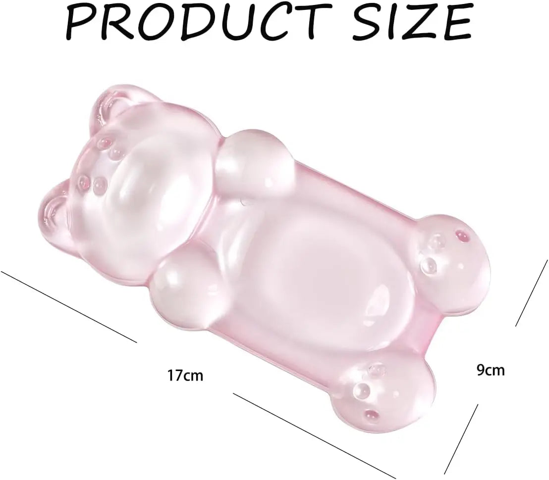 Ergonomic Silicone Gel Mouse Wrist Rest Pink Clear Cute Bear Mouse Wrist Rest Comfort & Support for Typing and Gaming