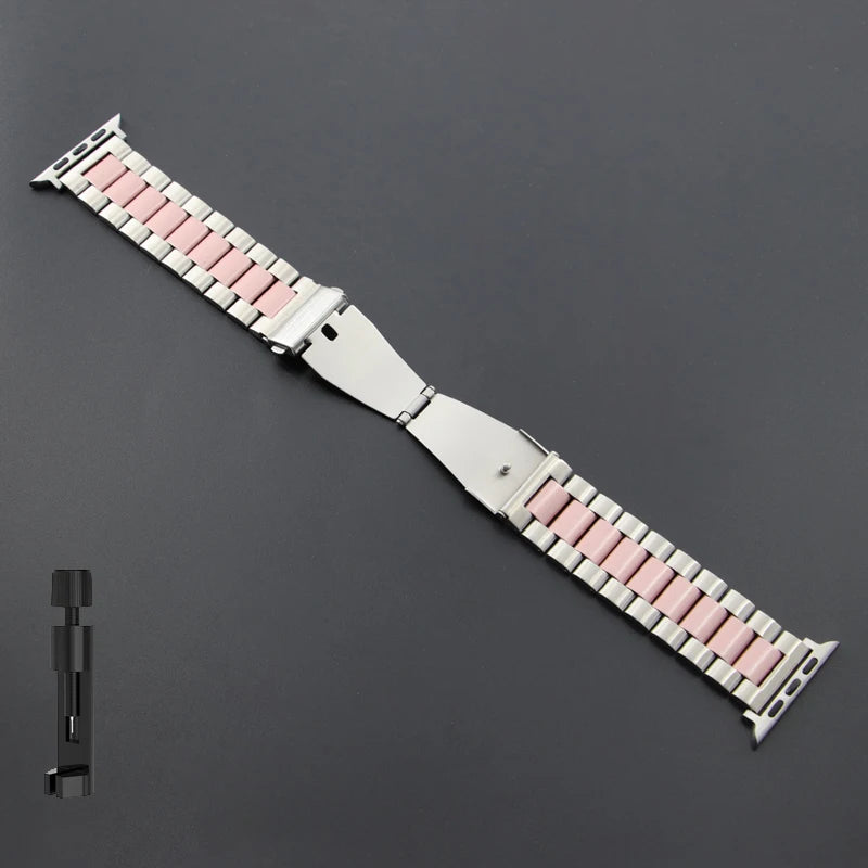 Stainless Steel Strap for Apple Watch Band 46mm 49mm 40/44mm 42mm 41m/45mm Metal Bracelet IWatch Ultra2 Series 10 9 8 7 SE 6 5 4