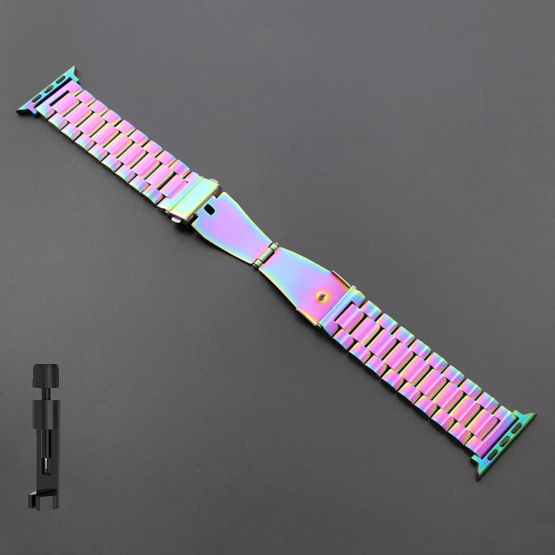 Stainless Steel Strap for Apple Watch Band 46mm 49mm 40/44mm 42mm 41m/45mm Metal Bracelet IWatch Ultra2 Series 10 9 8 7 SE 6 5 4