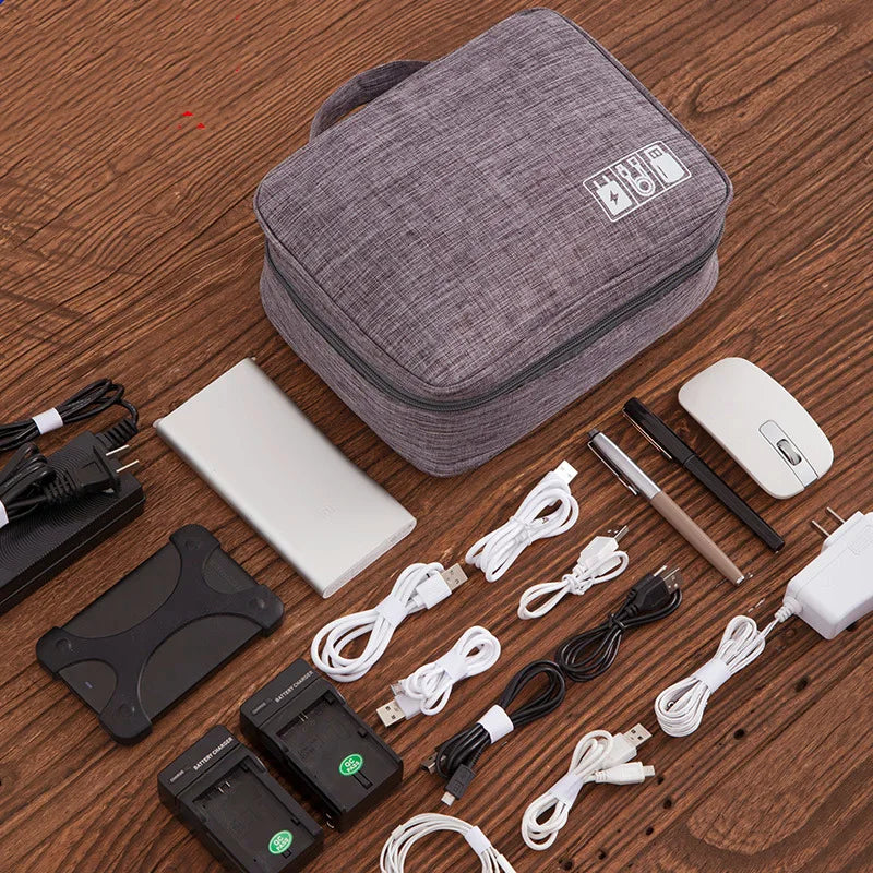 Cable Organizer Box Travel Gadget Bag Hard Drives Portable Storage Case HDD Case Protective Pouch Bag For iPad Mini Power Bank