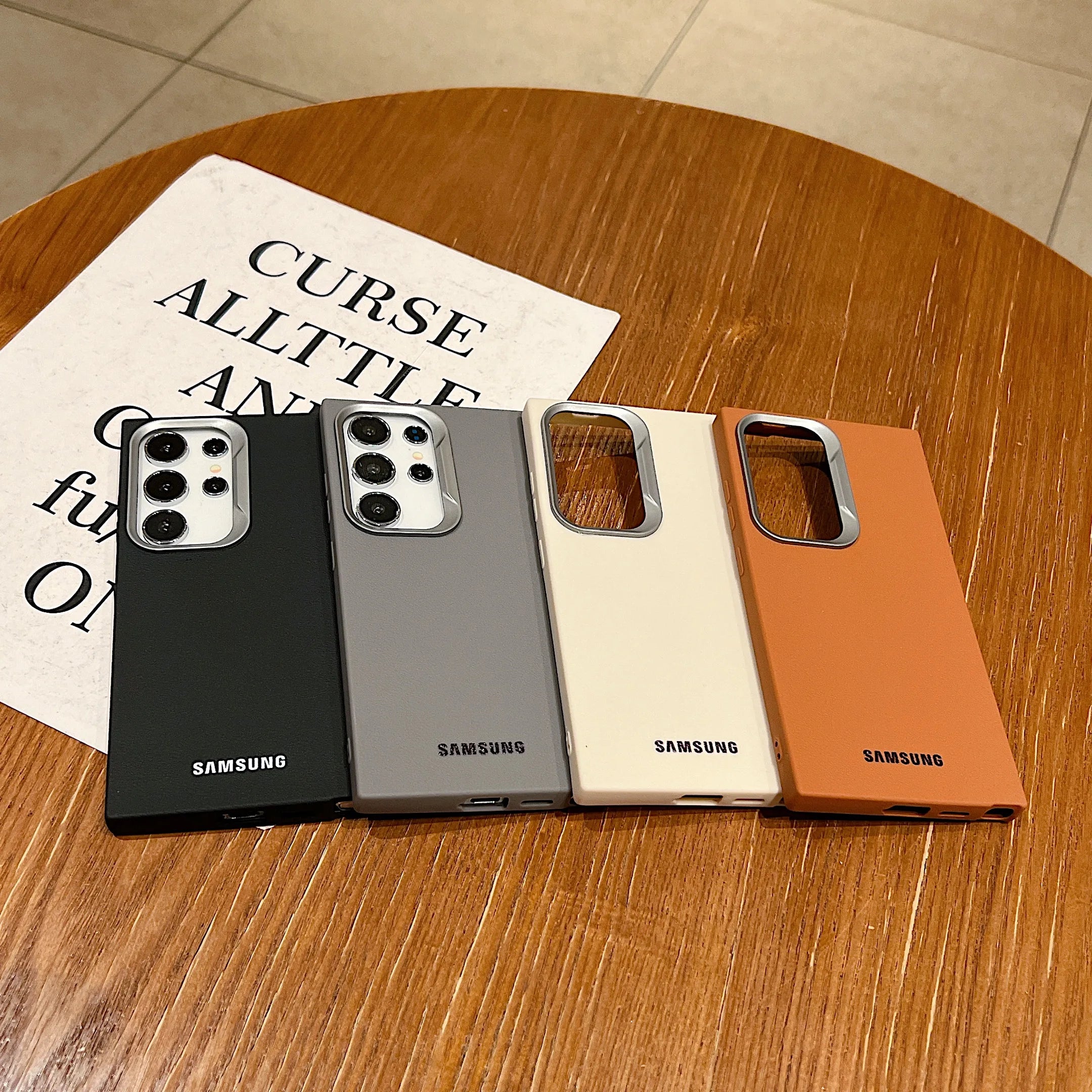 Original Official Leather Pattern Soft TPU Case Samsung Galaxy S26 S25 S24 S23 S22 S21 Ultra Plus Shockproof Protective Cover