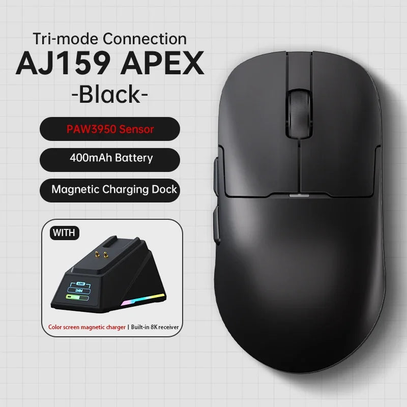 AJAZZ AJ159 2.4G USB Wireless Mouse Bluetooth 2.4G Gaming Mouse 26000 DPI Programmable Buttons Mice for Gamer Mouse PC Laptop