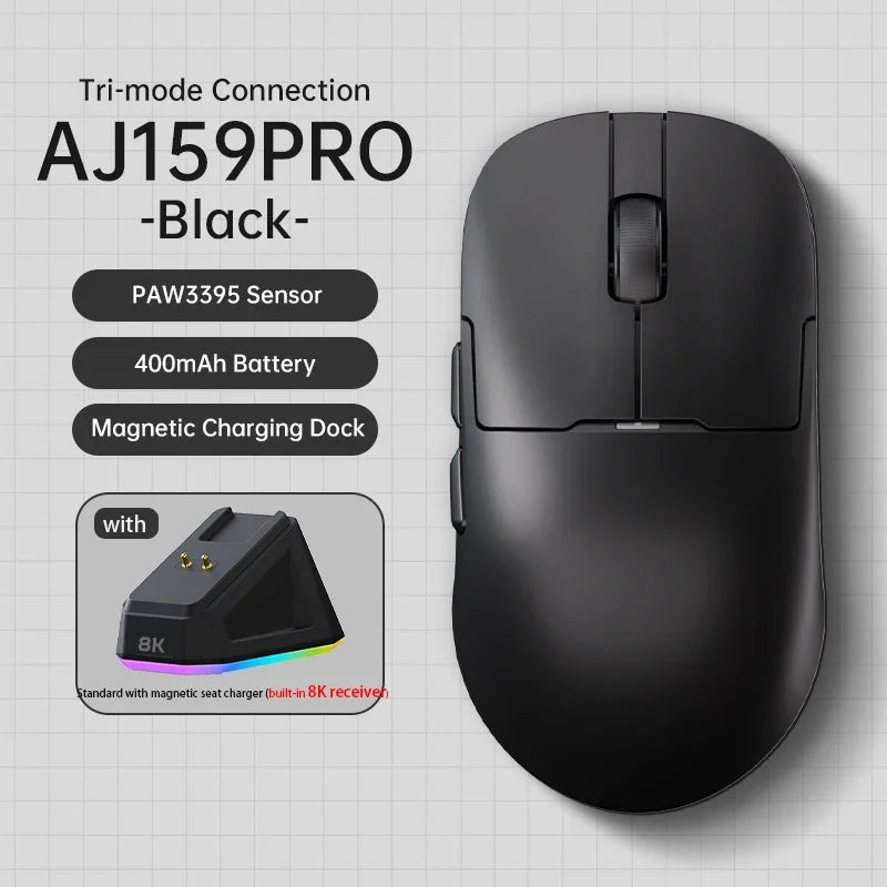 AJAZZ AJ159 2.4G USB Wireless Mouse Bluetooth 2.4G Gaming Mouse 26000 DPI Programmable Buttons Mice for Gamer Mouse PC Laptop