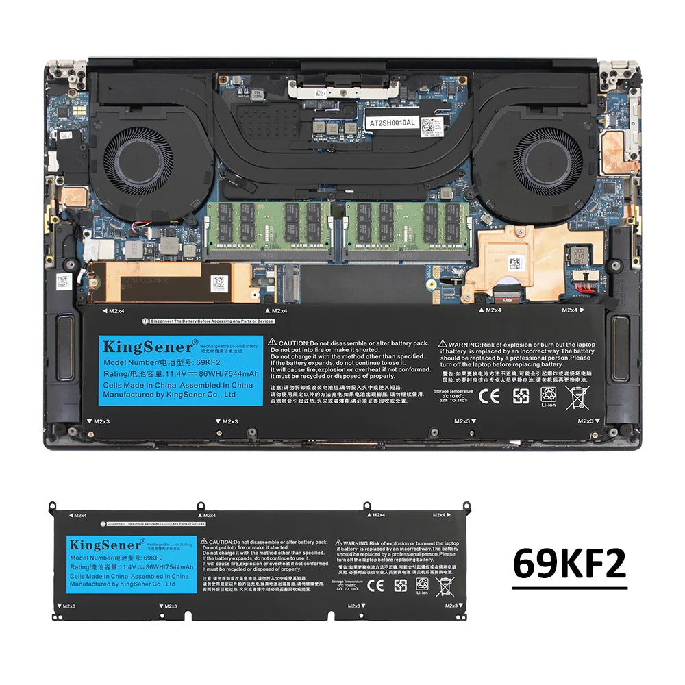 69KF2 86WH Battery for DELL XPS 15 9500 9510 9520 9530 Precision 5550 5560 G15 5511 5520 5515 5521 G7 15 7500 P91F P87F