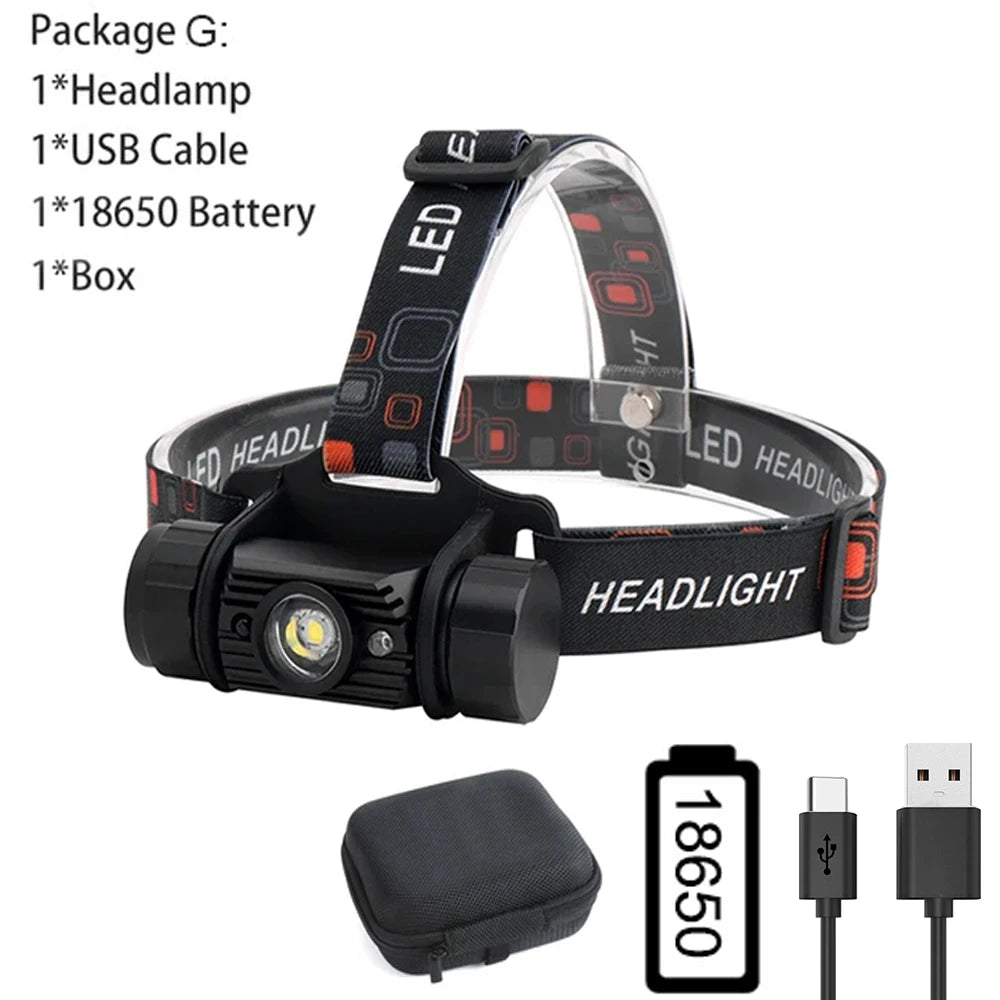 BORUiT RJ-020 LED Induction Headlamp 1000LM Motion Sensor Headlight 18650 Rechargeable Head Torch Camping Hunting Flashlight