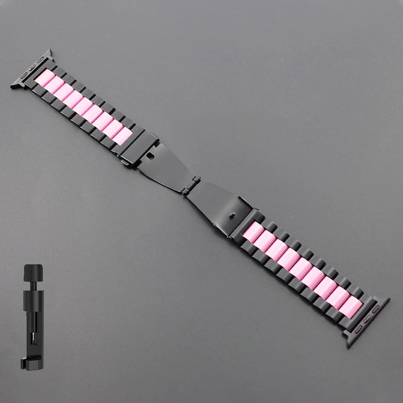 Stainless Steel Strap for Apple Watch Band 46mm 49mm 40/44mm 42mm 41m/45mm Metal Bracelet IWatch Ultra2 Series 10 9 8 7 SE 6 5 4