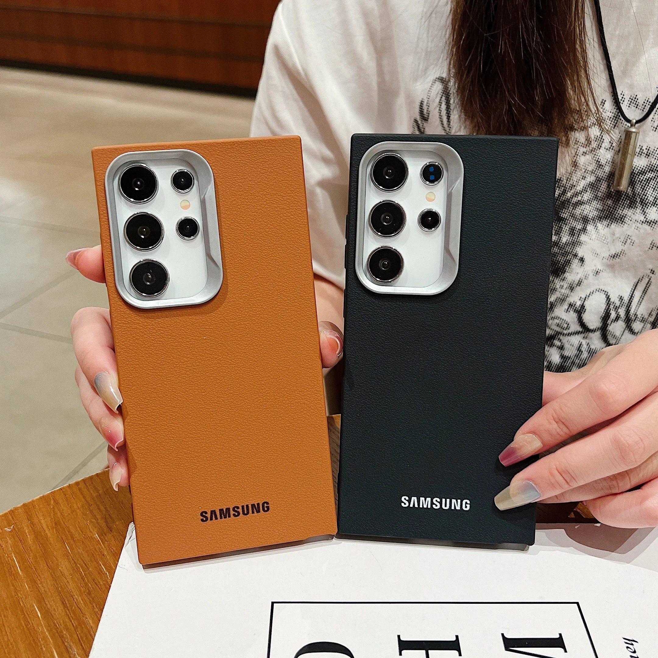 Original Official Leather Pattern Soft TPU Case Samsung Galaxy S26 S25 S24 S23 S22 S21 Ultra Plus Shockproof Protective Cover