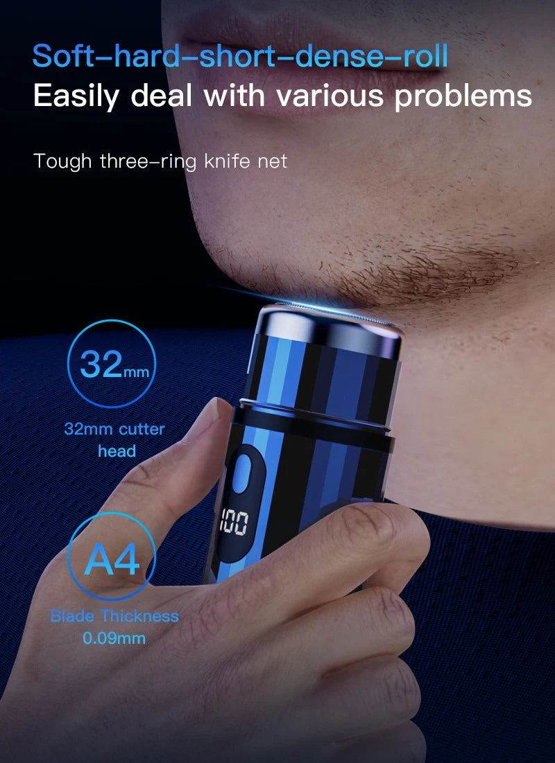 Electric Shaver For Men Capsule Design Travel Home Use Electric Beard Knife USB Rechargeable Pocket Mini Portable Electric Razor