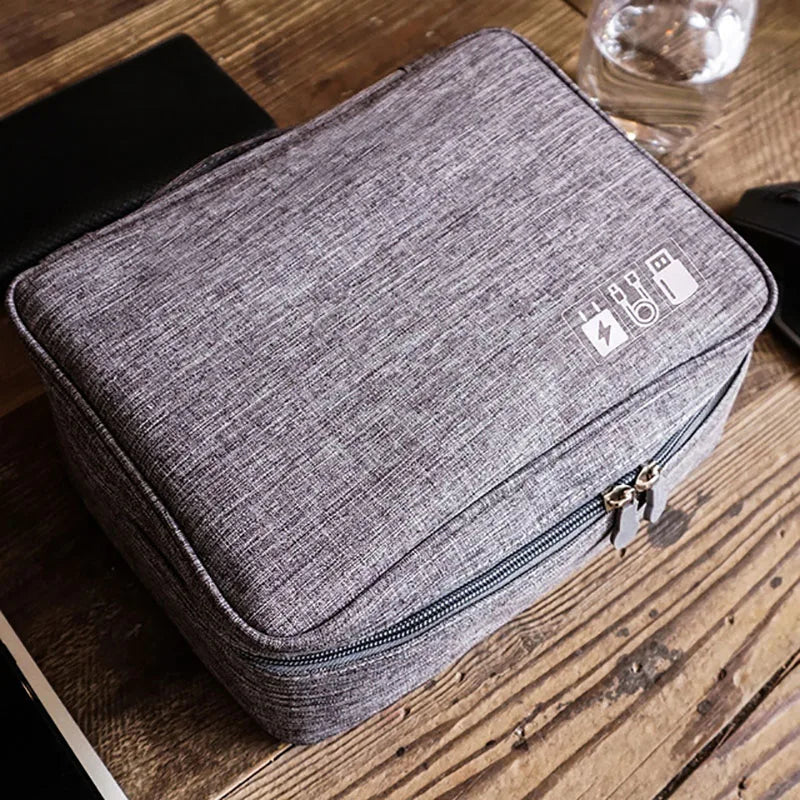 Cable Organizer Box Travel Gadget Bag Hard Drives Portable Storage Case HDD Case Protective Pouch Bag For iPad Mini Power Bank