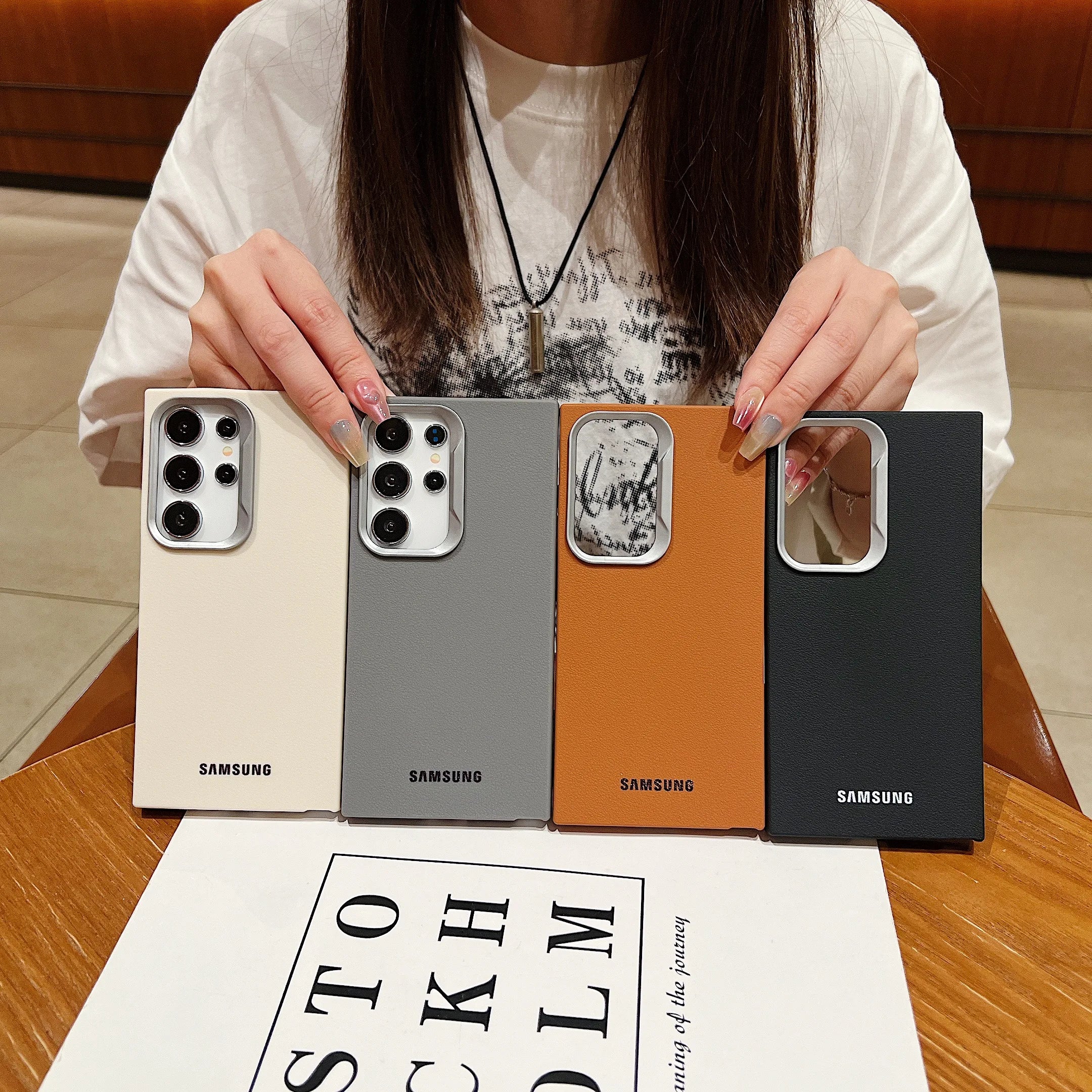 Original Official Leather Pattern Soft TPU Case Samsung Galaxy S26 S25 S24 S23 S22 S21 Ultra Plus Shockproof Protective Cover