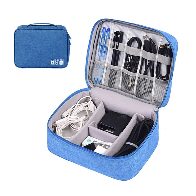 Cable Organizer Box Travel Gadget Bag Hard Drives Portable Storage Case HDD Case Protective Pouch Bag For iPad Mini Power Bank