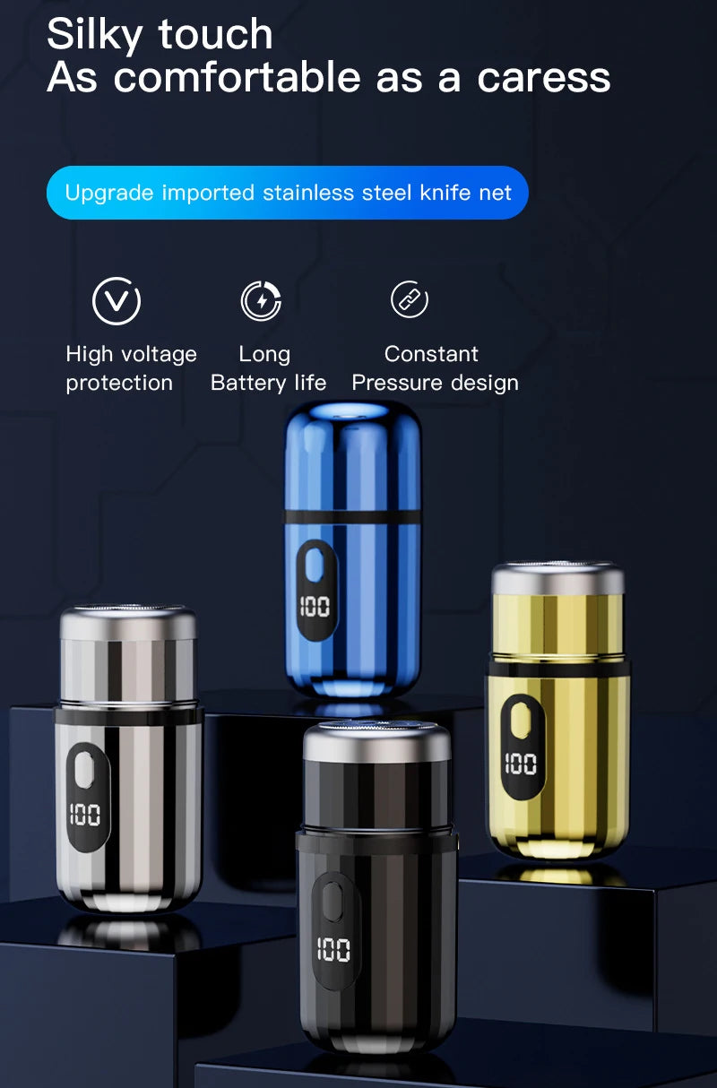 Electric Shaver For Men Capsule Design Travel Home Use Electric Beard Knife USB Rechargeable Pocket Mini Portable Electric Razor