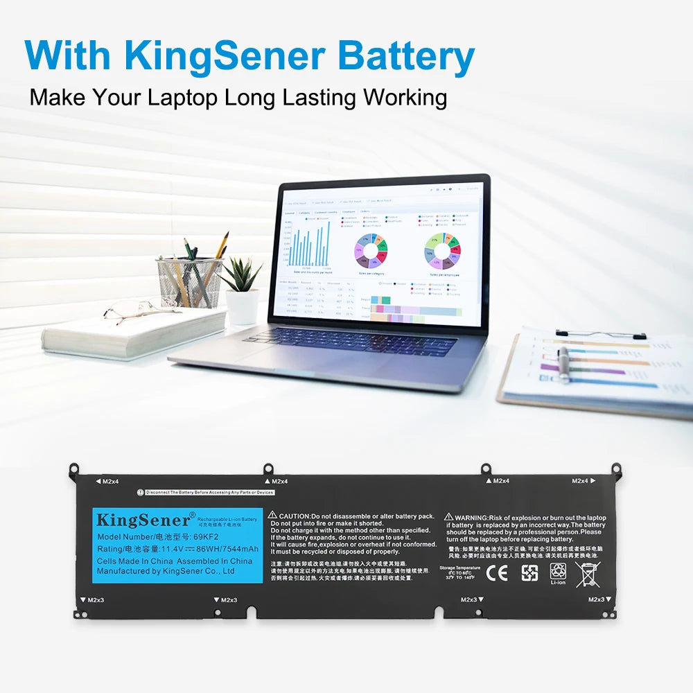 69KF2 86WH Battery for DELL XPS 15 9500 9510 9520 9530 Precision 5550 5560 G15 5511 5520 5515 5521 G7 15 7500 P91F P87F