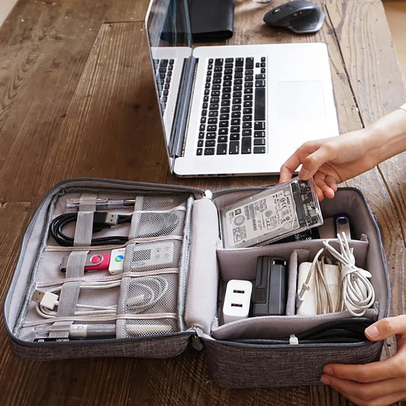 Cable Organizer Box Travel Gadget Bag Hard Drives Portable Storage Case HDD Case Protective Pouch Bag For iPad Mini Power Bank