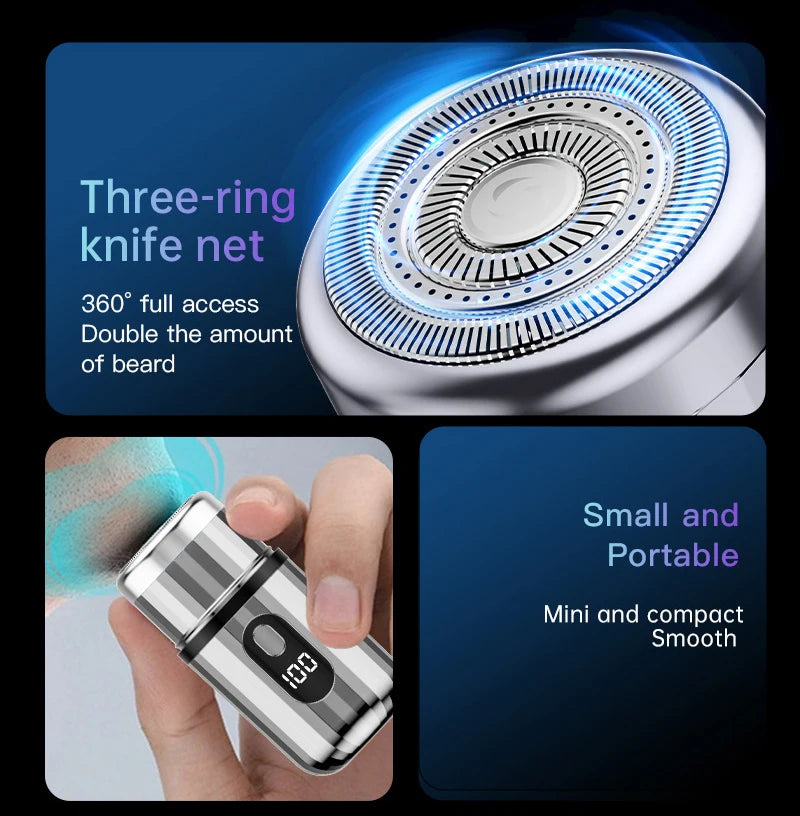 Electric Shaver For Men Capsule Design Travel Home Use Electric Beard Knife USB Rechargeable Pocket Mini Portable Electric Razor