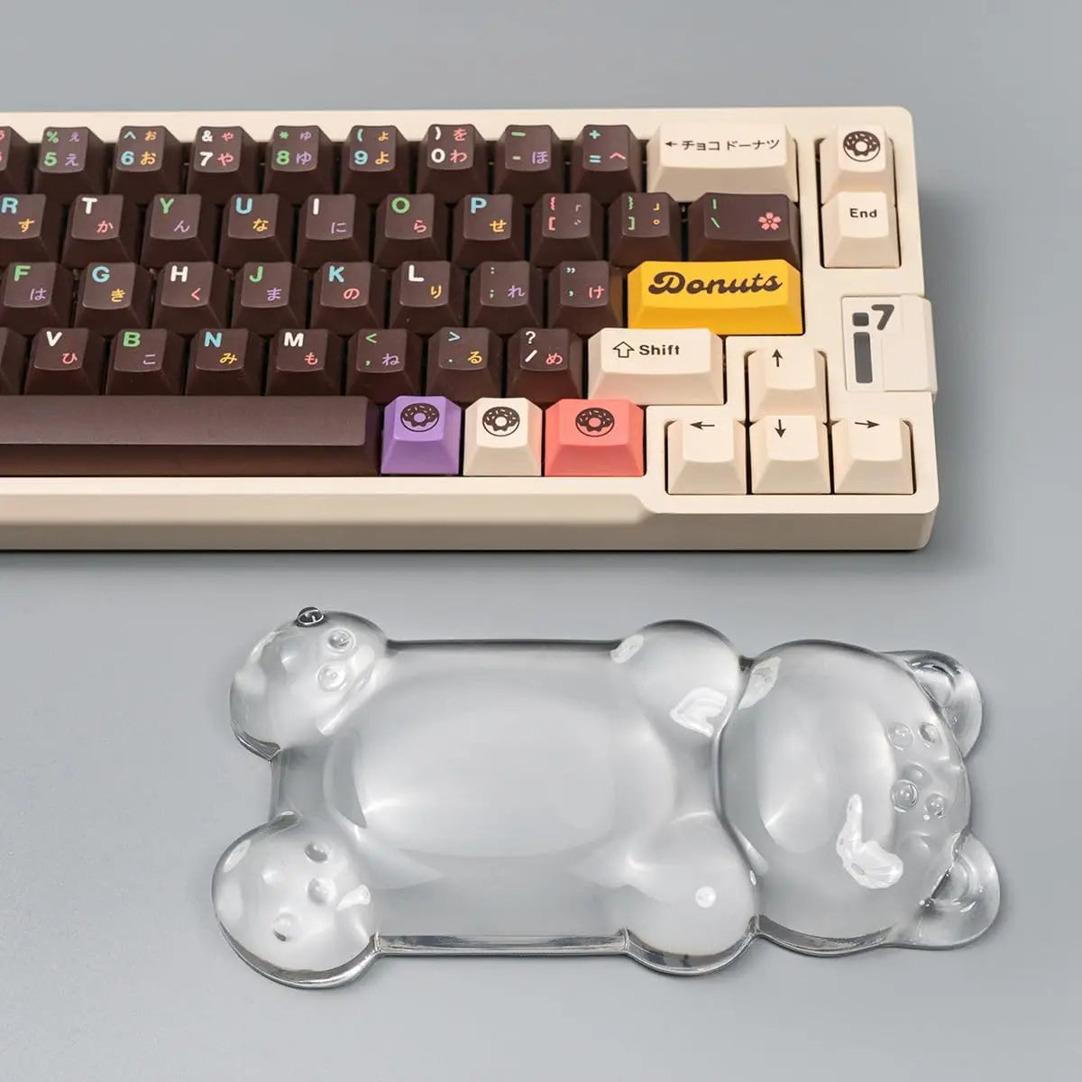 Ergonomic Silicone Gel Mouse Wrist Rest Pink Clear Cute Bear Mouse Wrist Rest Comfort & Support for Typing and Gaming