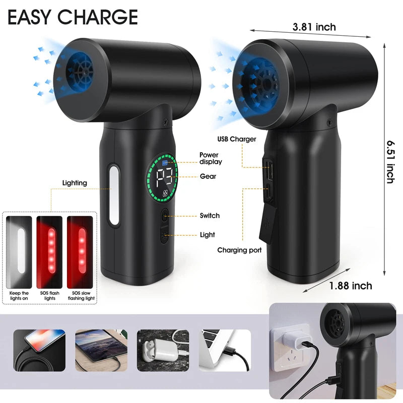 7500mAh Portable Compressed Air Duster 2 in 1 Air Blower & Vacuum Cleaner Cordless Duster Blower for Keyboard Computer Cleaning