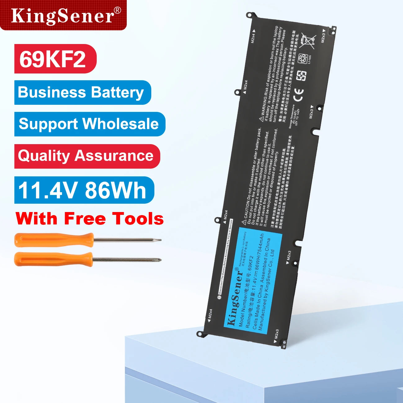 69KF2 86WH Battery for DELL XPS 15 9500 9510 9520 9530 Precision 5550 5560 G15 5511 5520 5515 5521 G7 15 7500 P91F P87F