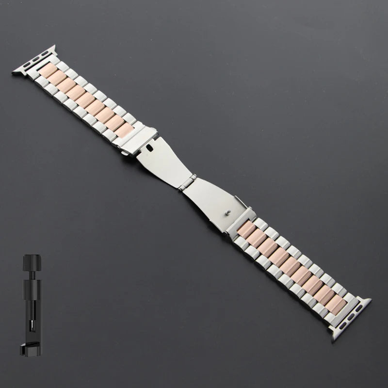 Stainless Steel Strap for Apple Watch Band 46mm 49mm 40/44mm 42mm 41m/45mm Metal Bracelet IWatch Ultra2 Series 10 9 8 7 SE 6 5 4